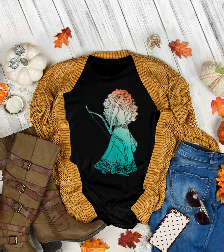 Disney Pixar Brave Merida Stylized Bow and Celtic Dress T-Shirt