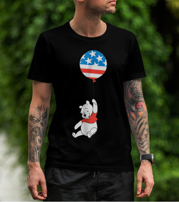 Disney Winnie The Pooh Americana Stars And Stripes Balloon T-Shirt