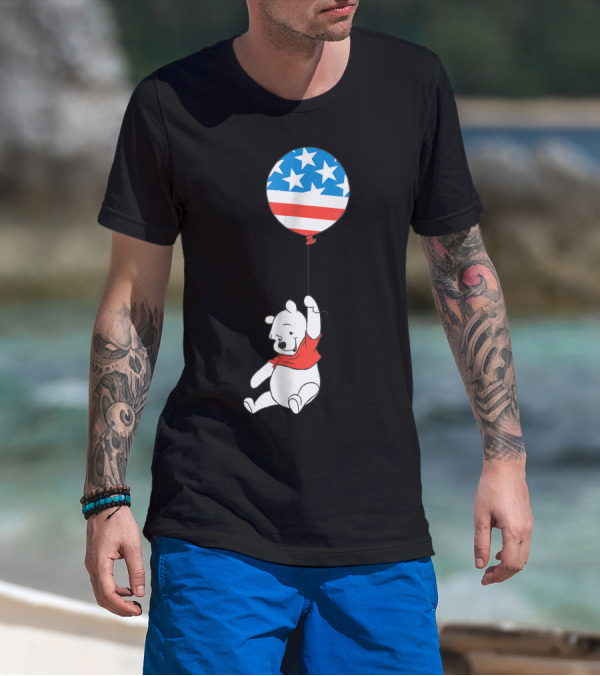 Disney Winnie The Pooh Americana Stars And Stripes Balloon T-Shirt