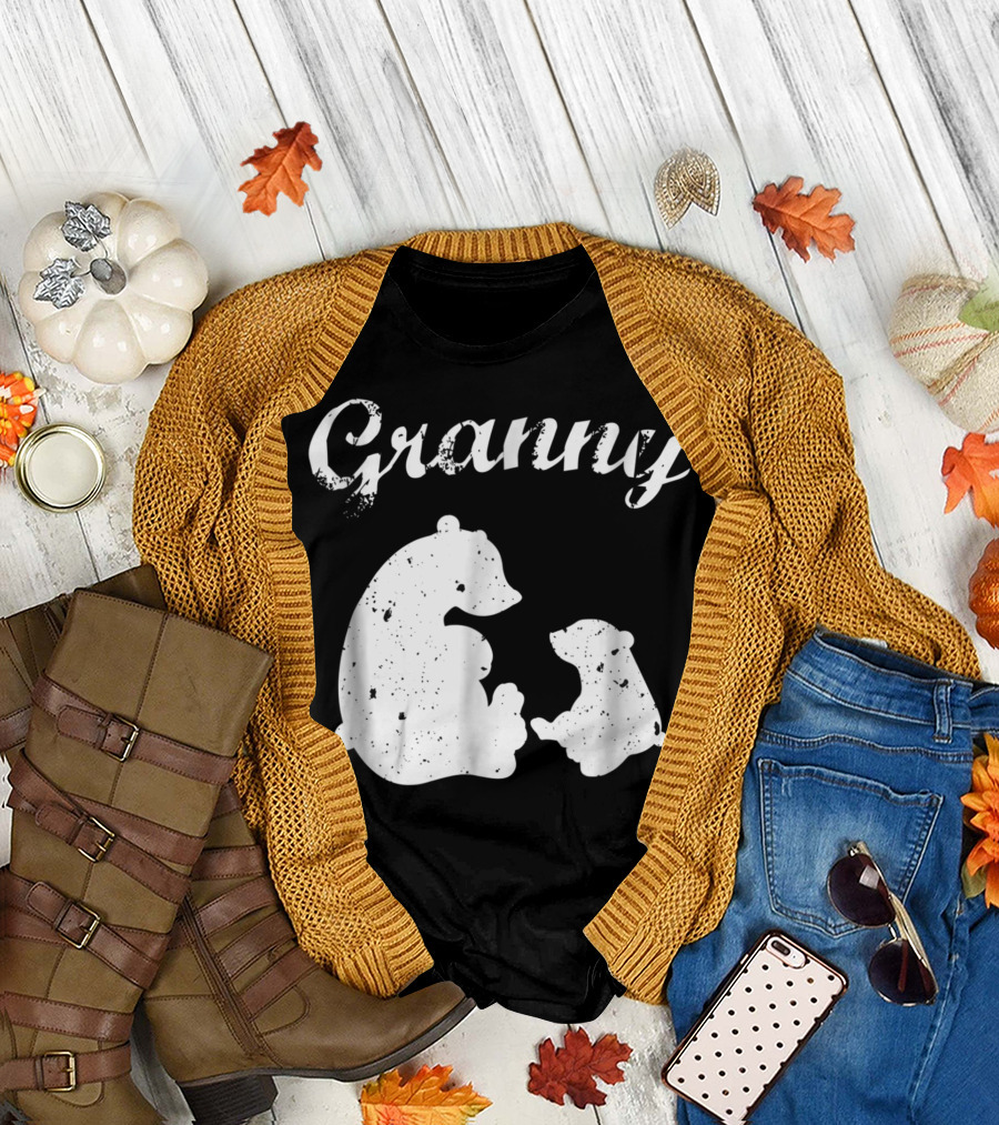 Granny Bear Silhouette For Grandma Grandmother T-Shirt