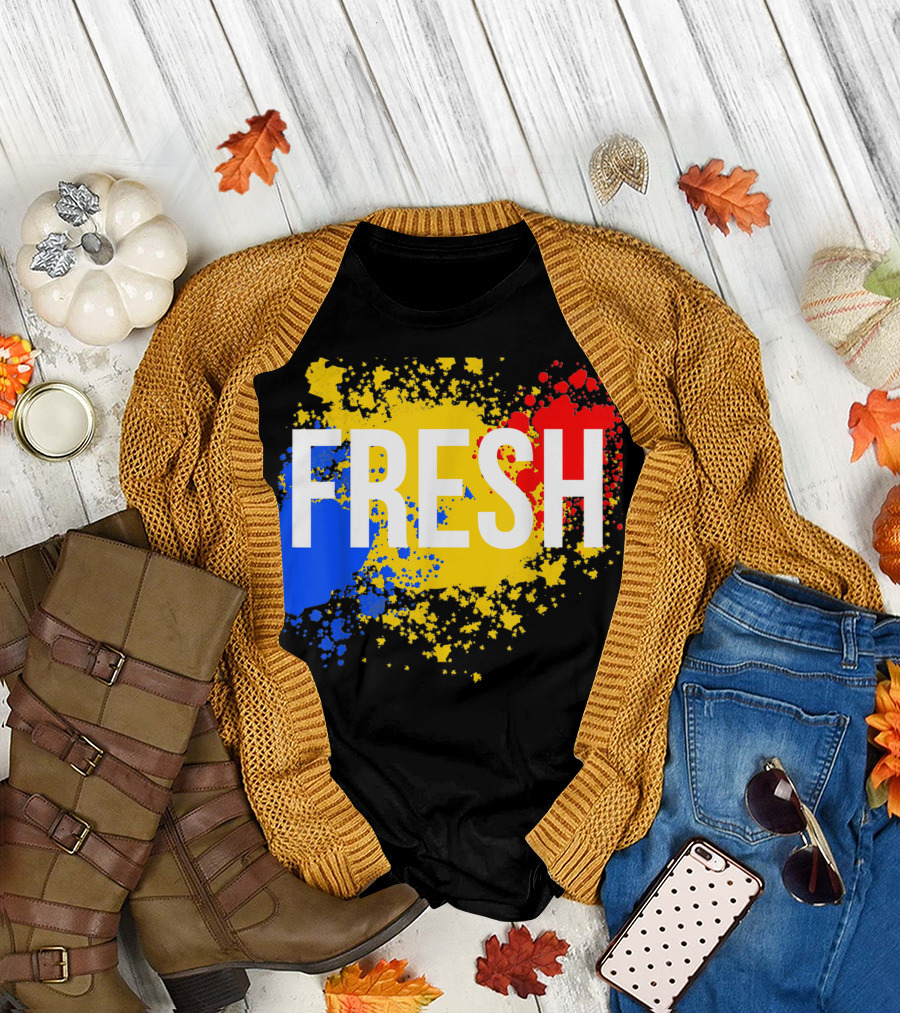 Fresh Hip Hop Old School Rap Urban Slang Colors T-Shirt