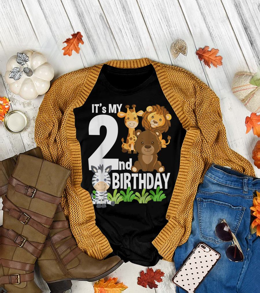 It's My 2nd Birthday Zoo Safari Jungle Animals T-Shirt