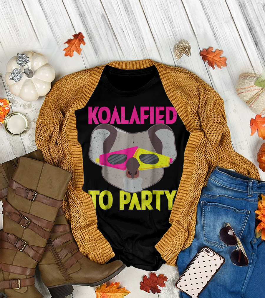 Koalafied To Party Koala With Bright Sunglasses T-Shirt