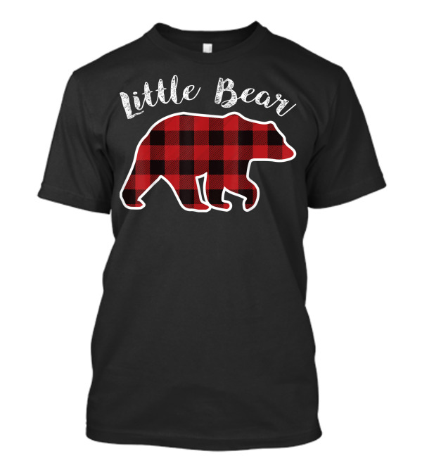 Little Bear Red Plaid Buffalo Check Pattern T-Shirt