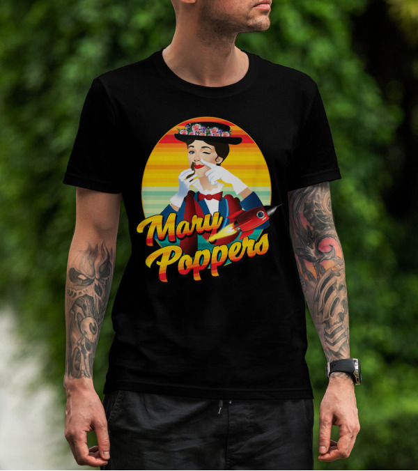 Mary Poppers Sarcastic Retro Rocket T-Shirt