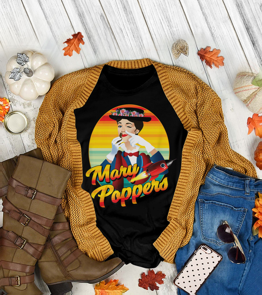 Mary Poppers Sarcastic Retro Rocket T-Shirt