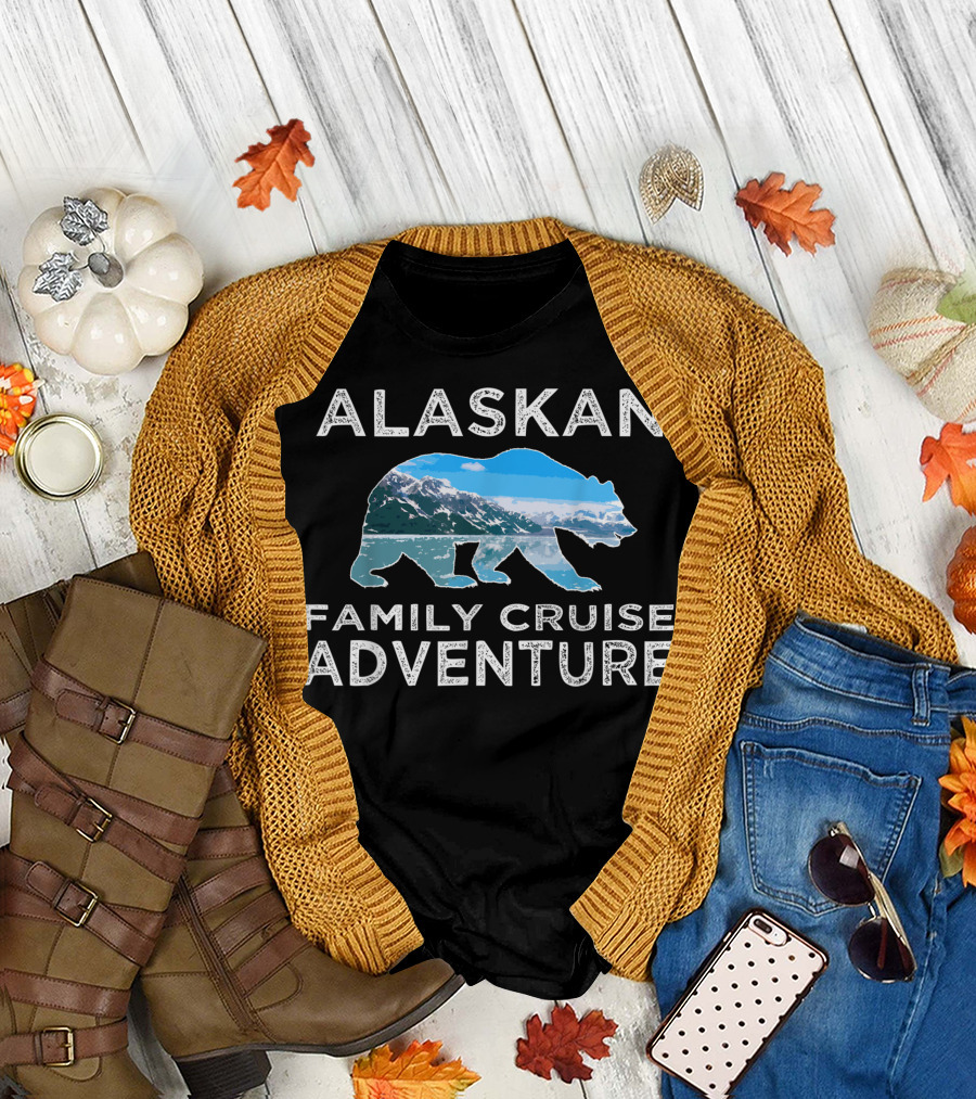 Alaskan Family Cruise Adventure Bear Silhouette Matching Group Alaska Cruise T-Shirt