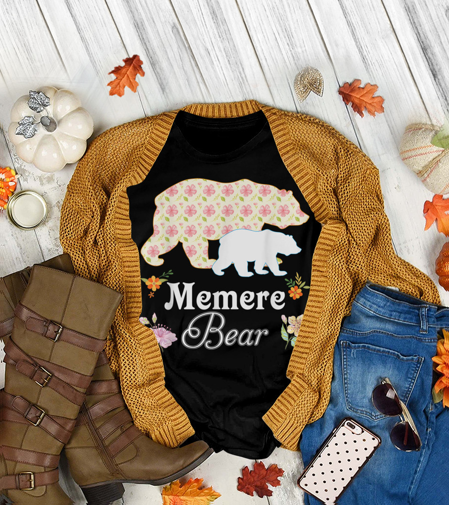 Memere Bear Floral Mommy Grandma Mother T-Shirt