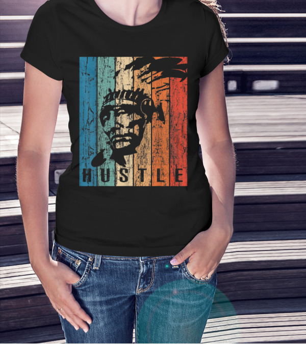 Hustle Native American Rustic Red Blue Texture T-Shirt