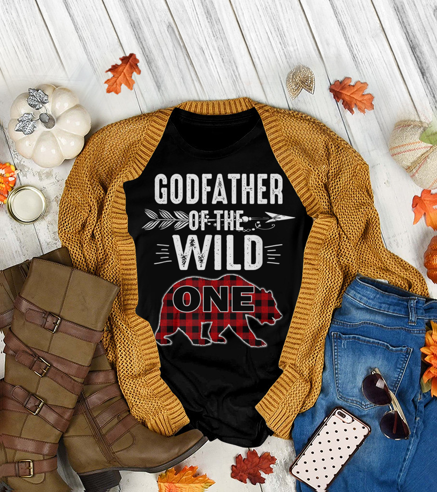 Godfather of the Wild One Bear Lumberjack 1st Birthday T-Shirt