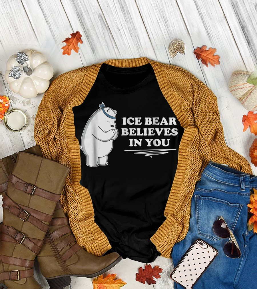 Ice Bear Believes in You Mens Ice Bear Animal T-Shirt