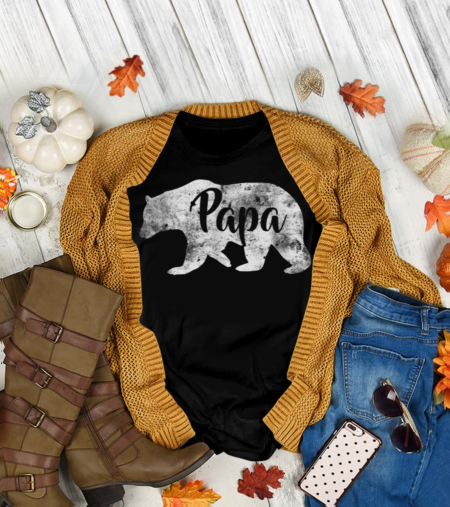 Papa Bear Awesome Camping Fathers Mens T-Shirt