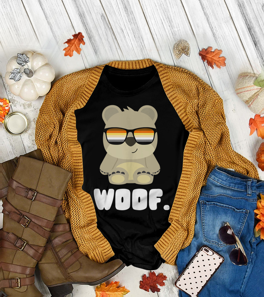 Woof Mens Gay Bear with Sunglasses T-Shirt