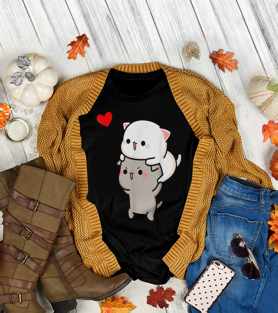 Mochi Peach Cat Goma Love Carry Me Home Valentines Lovers T-Shirt