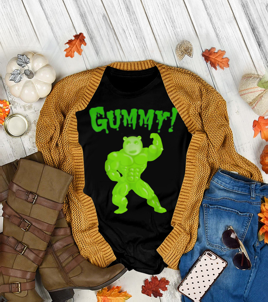 Gummy Super Power Muscle Green Gummy Bear T-Shirt