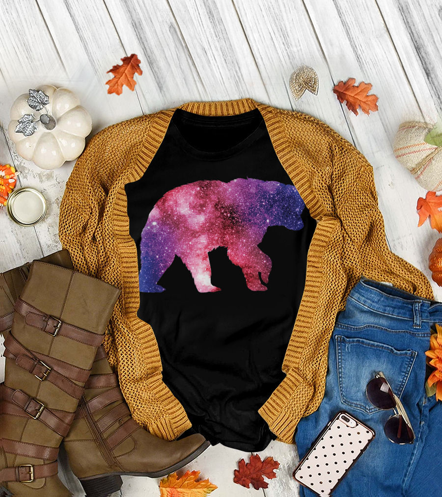 Outerspace Cosmos Bear Galaxy T-Shirt