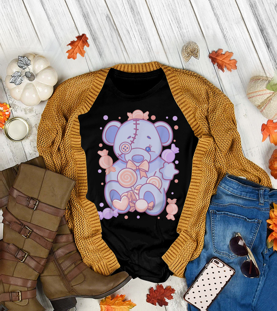 Pastel Goth Teddy Bear Candy Aesthetic Goth T-Shirt