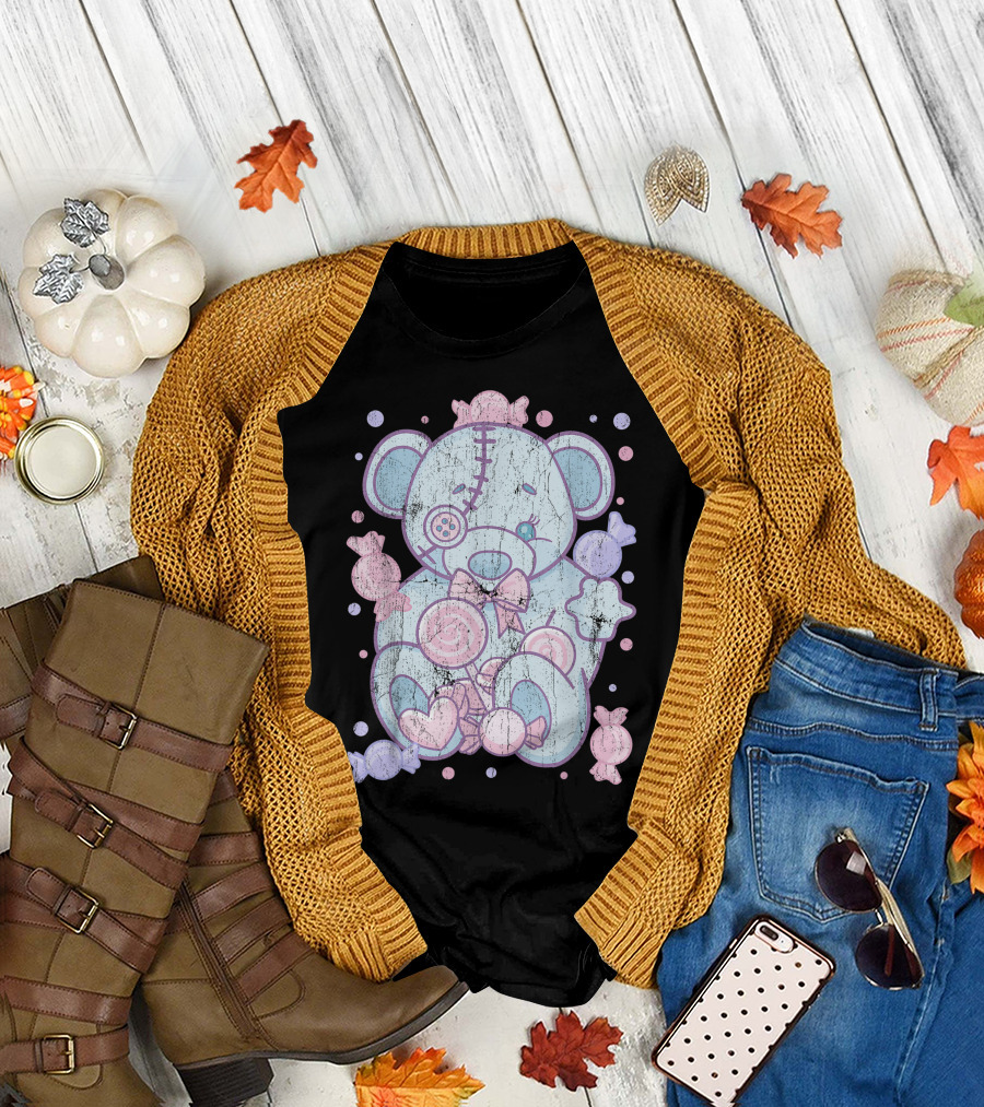 Pastel Goth Candy Teddy Bear Voodoo Doll Aesthetic T-Shirt