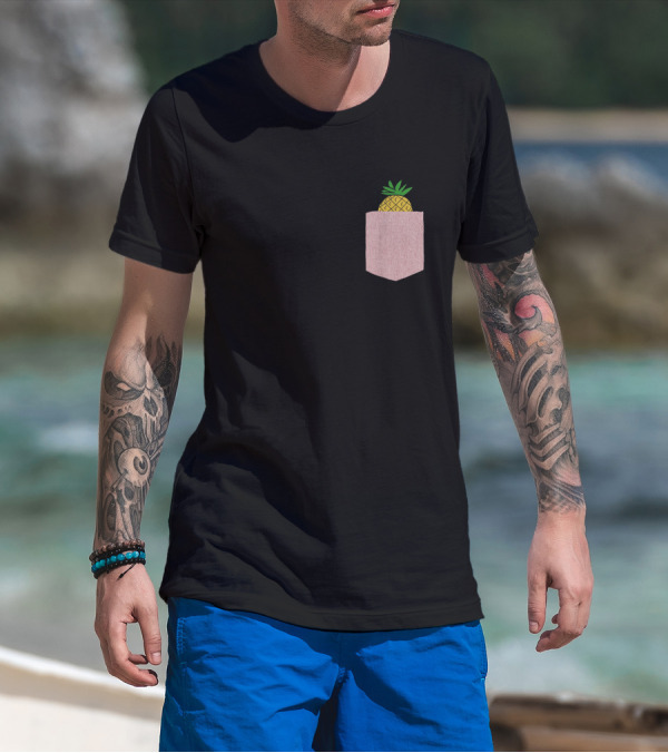 Pineapple Lover Cute Pocket Pineapple Fruit T-Shirt