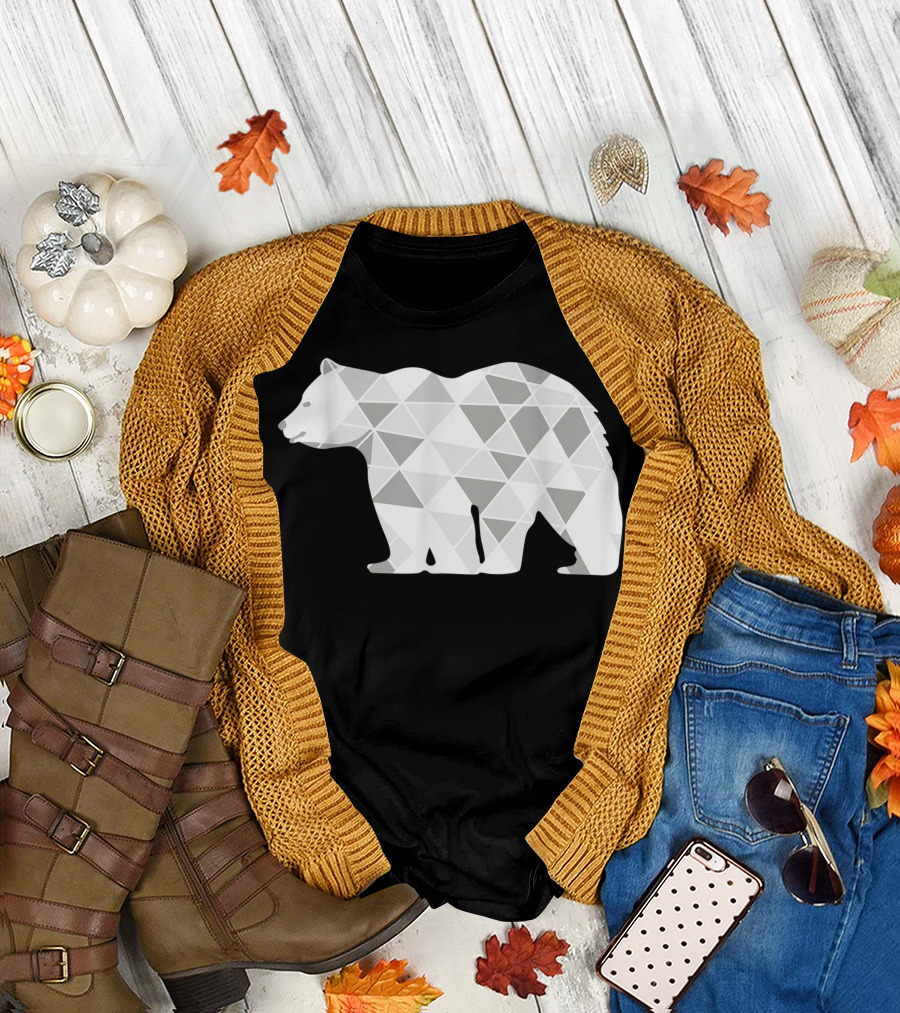 Polar Bear Geometric North Pole T-Shirt