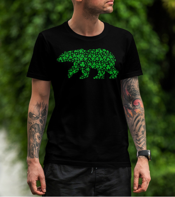 Polar Bear Shamrock Clover Leprechaun Lover T-Shirt