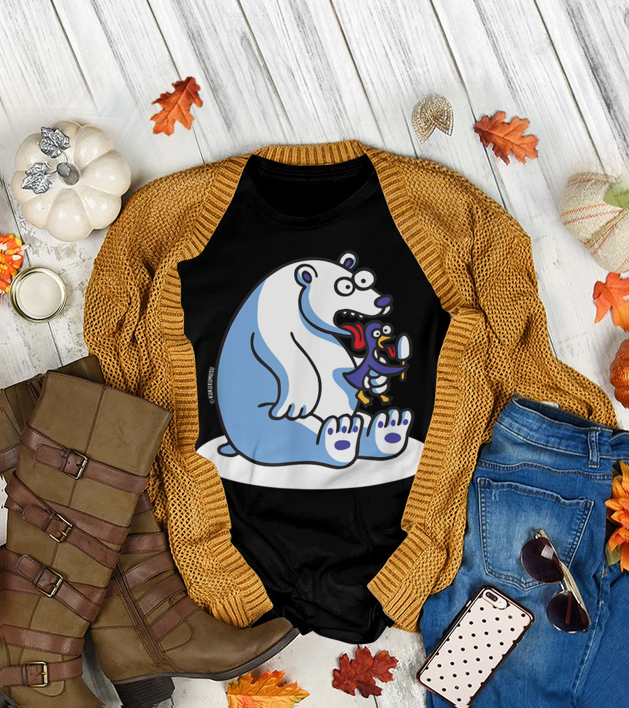 Polar Bear and Penguin Ice Cream Adventure T-Shirt