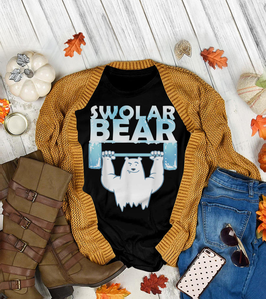 Swolar Bear Polar Bear Lifting Weights T-Shirt