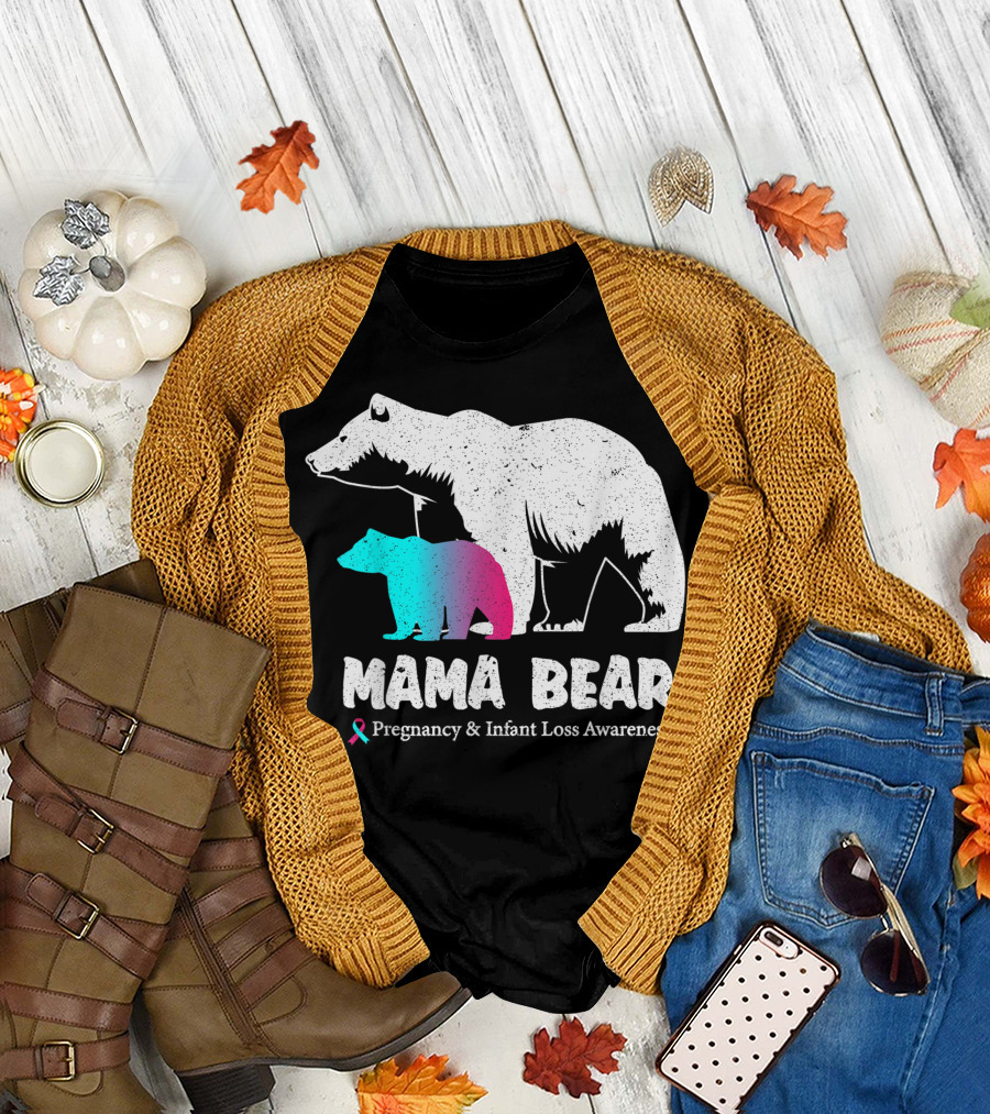 Mama Bear Pregnancy and Infant Loss Awareness T-Shirt