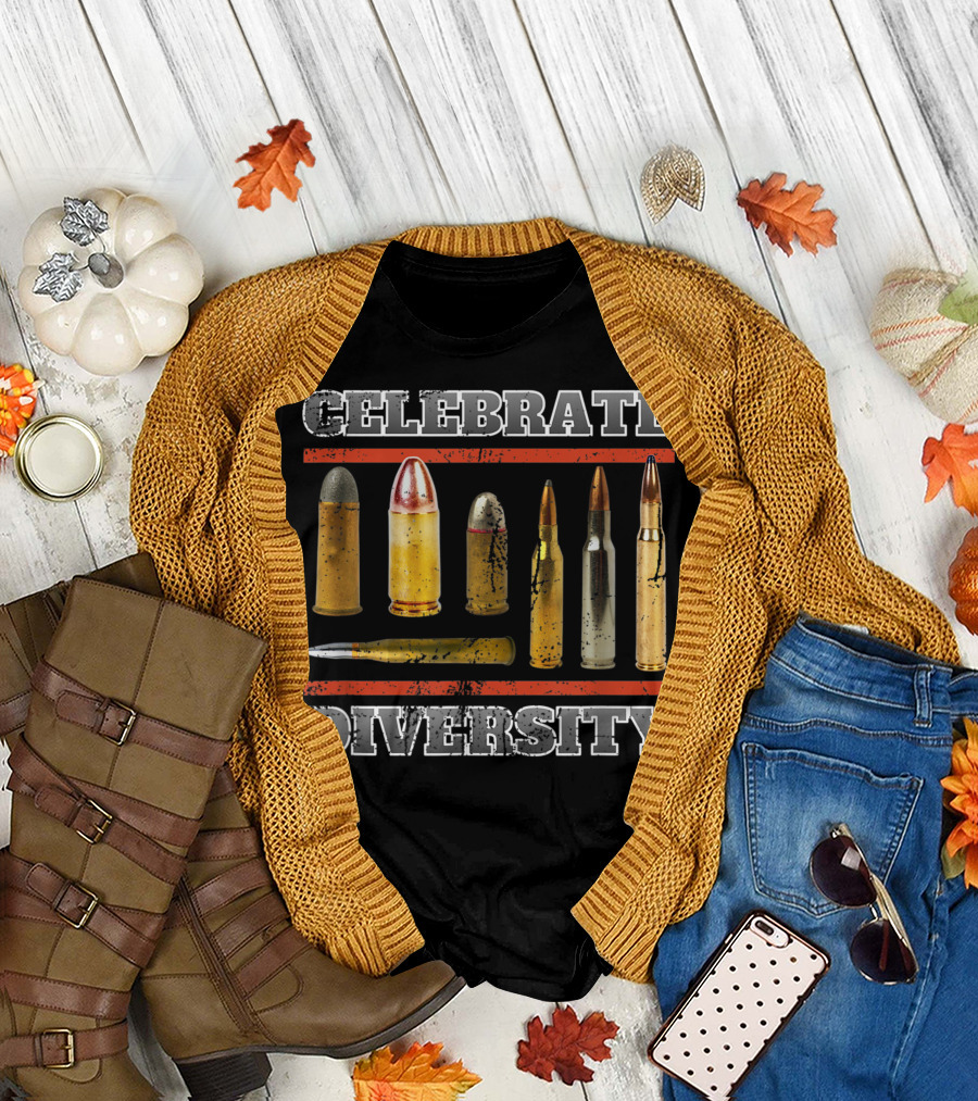 Celebrate Diversity Pro Gun Bullets Tip T-Shirt