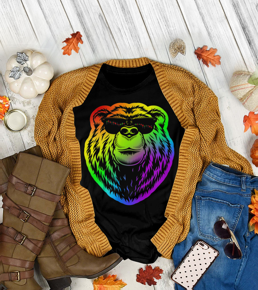 Rainbow Bear Wallstreetbets Sunglasses T-Shirt