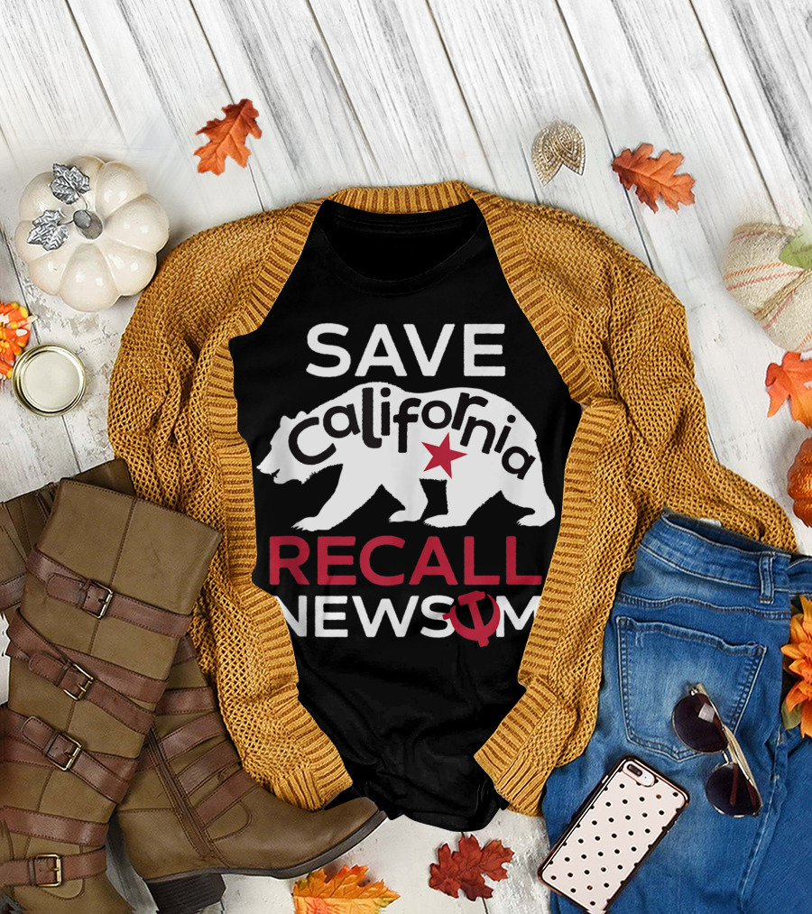 Save California Recall Newsom Conservative Political Shirt Anti-Governor Symbolism T-Shirt