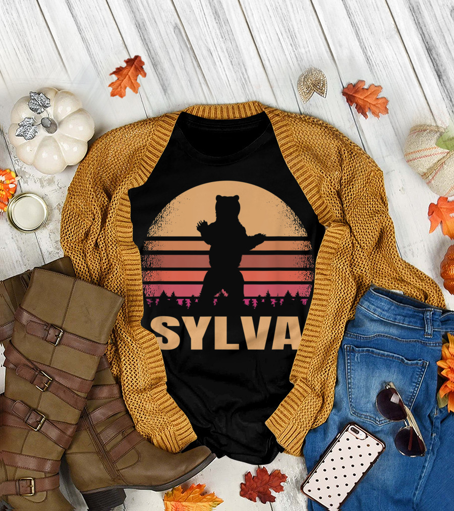 Sylva North Carolina Vintage 70s 80s Distressed Bear Silhouette Sunset T-Shirt