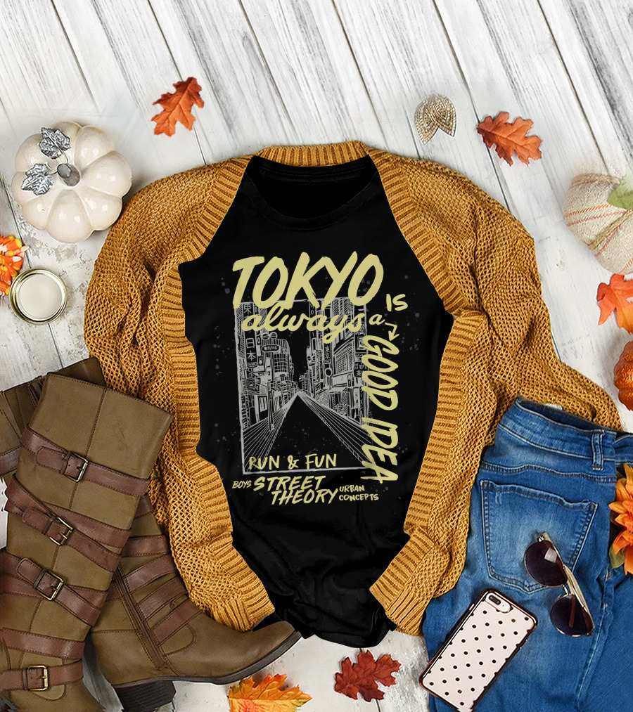 Tokyo Always Is a Good Idea Run and Fun Boys Street Theory Urban Concepts T-Shirt