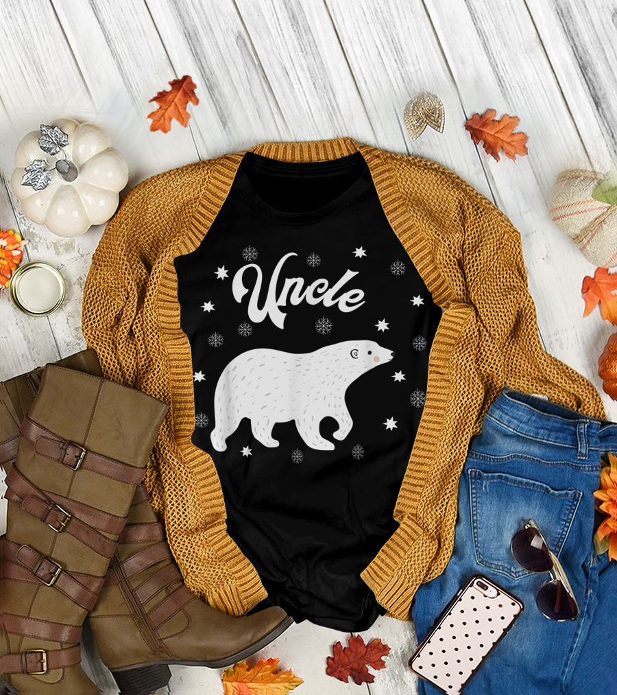 Uncle Bear Snowflakes Christmas Family Pajamas T-Shirt