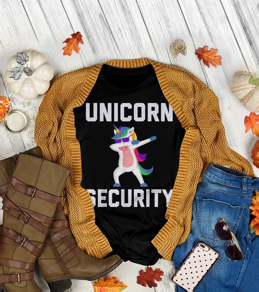 Unicorn Security Dabbing Colorful T-Shirt