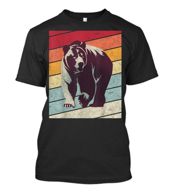Vintage Bear Lover Bears Retro Stripes T-Shirt