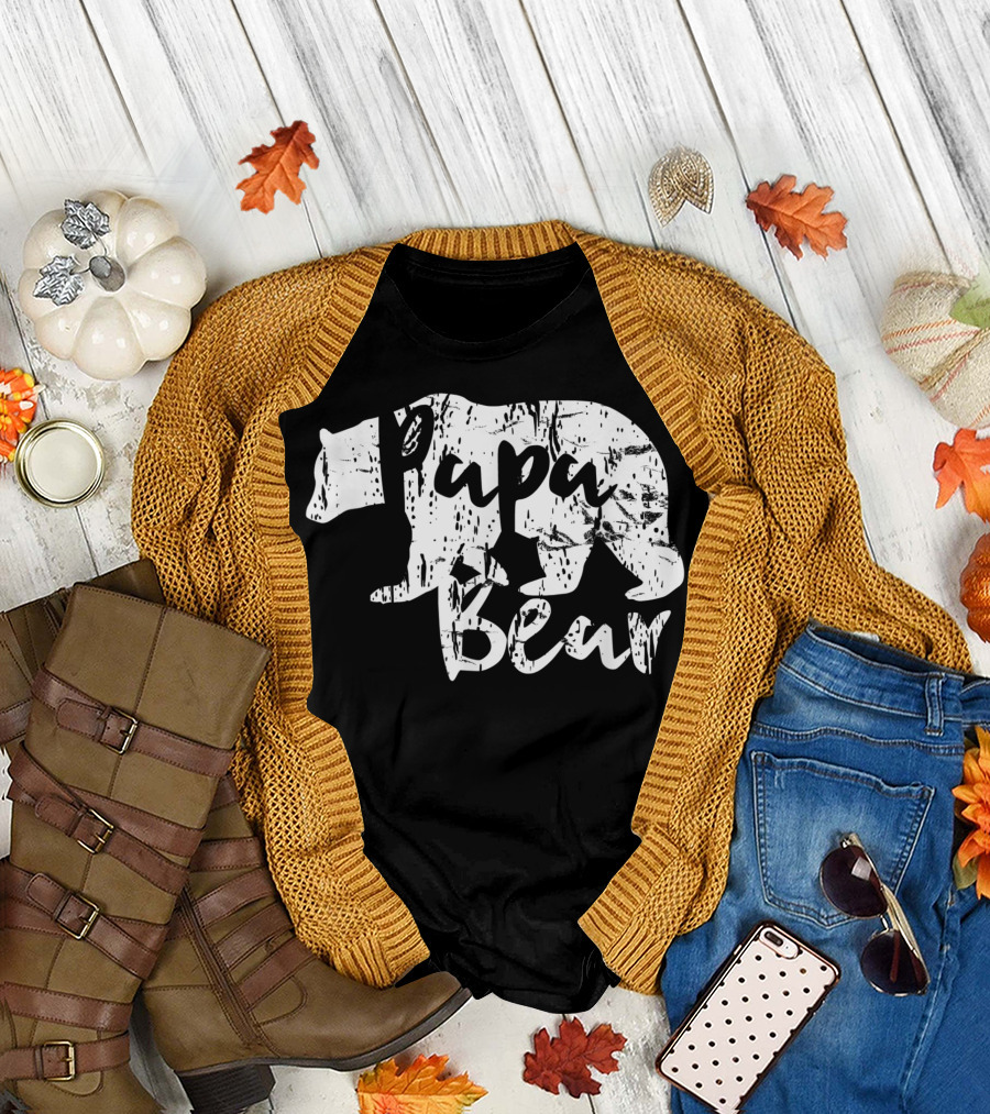 Papa Bear Vintage Dad Daddy Father T-Shirt
