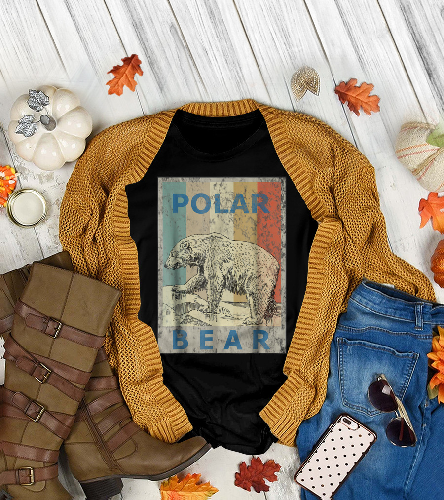 Vintage Style Polar Bear Grunge Retro Animal T-Shirt