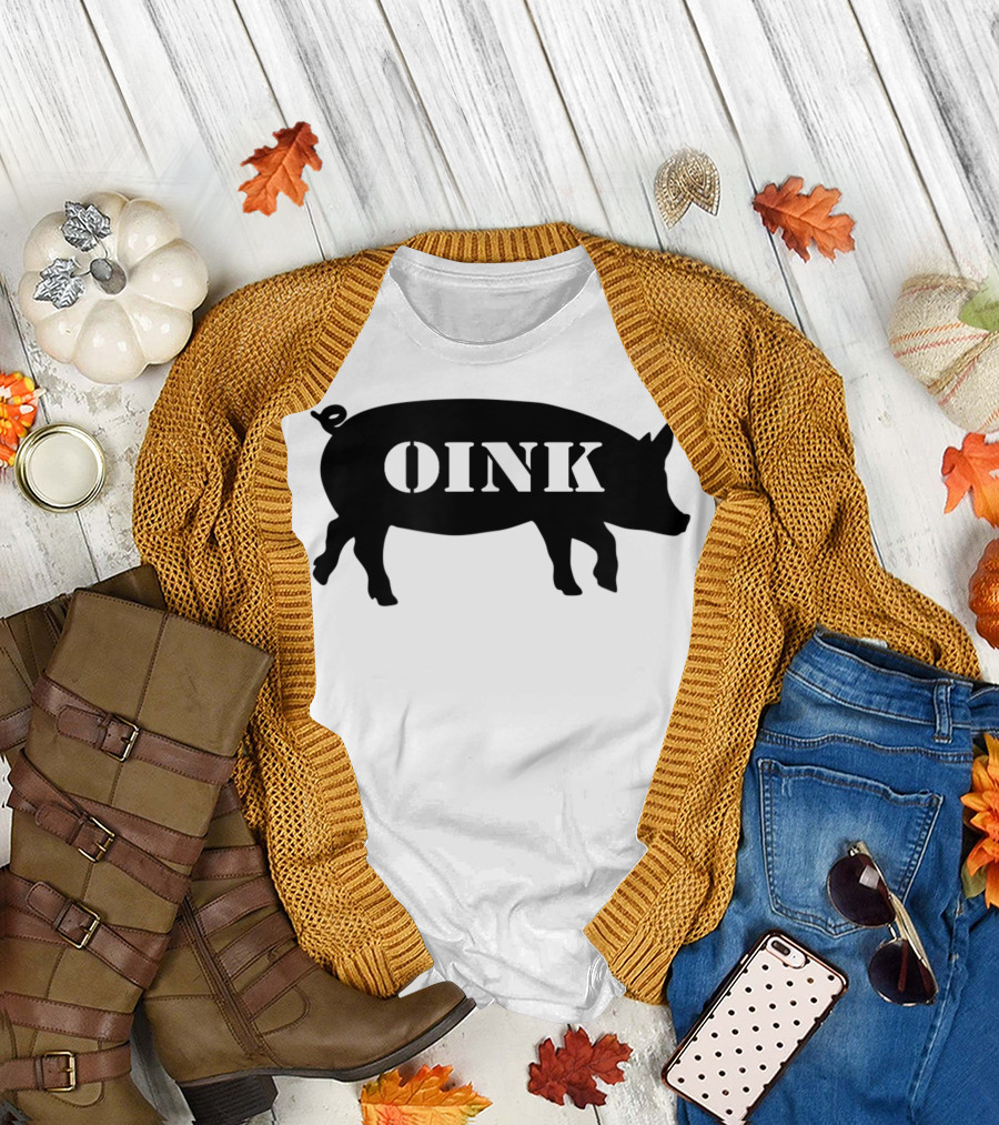 Oink Pig Silhouette Play Gay Mens T-Shirt