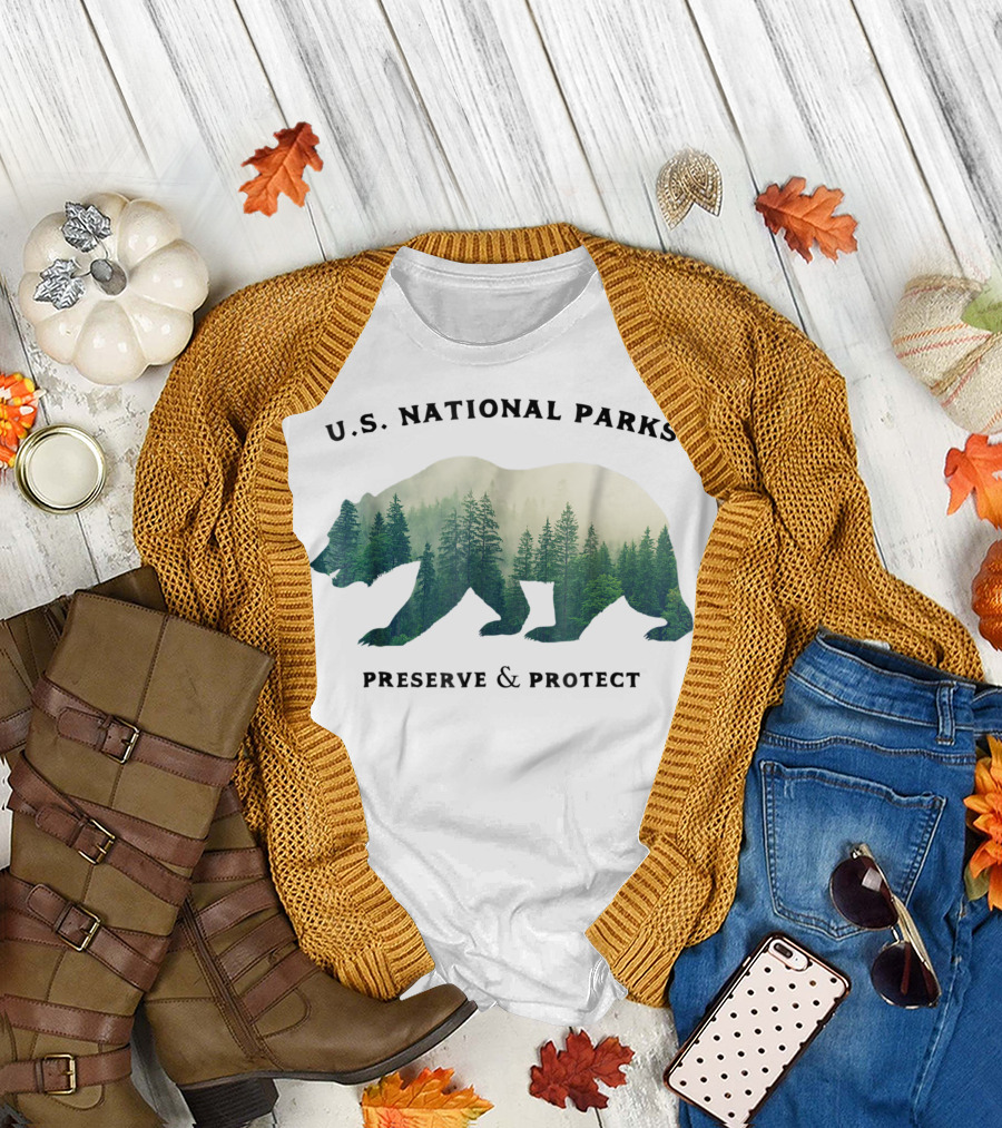 U.S. National Parks Preserve and Protect Vintage Bear Forest T-Shirt