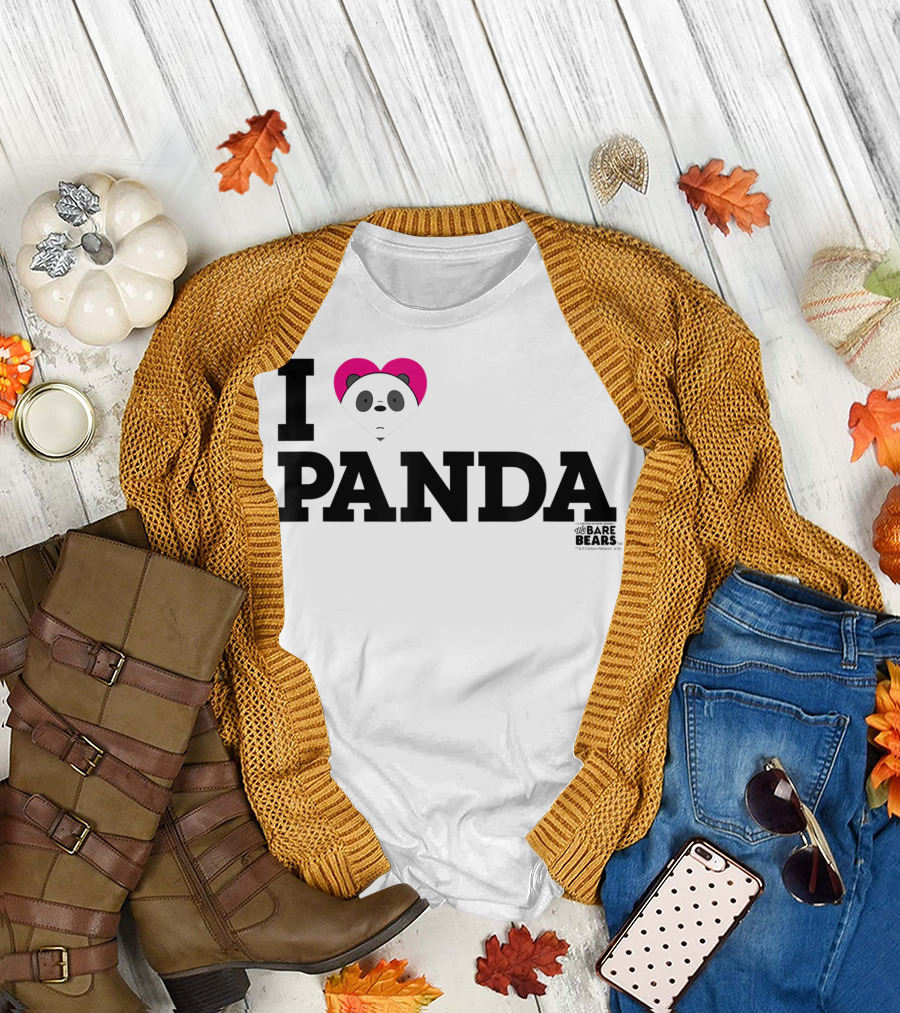 I Love Panda We Bare Bears Heart Panda T-Shirt