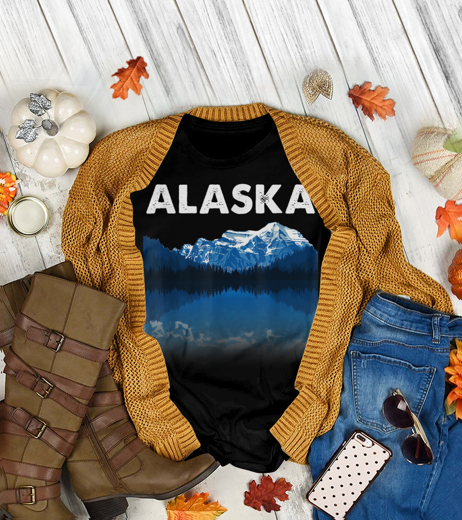 Alaska Alaskan Wilderness Mountain Reflection T-Shirt