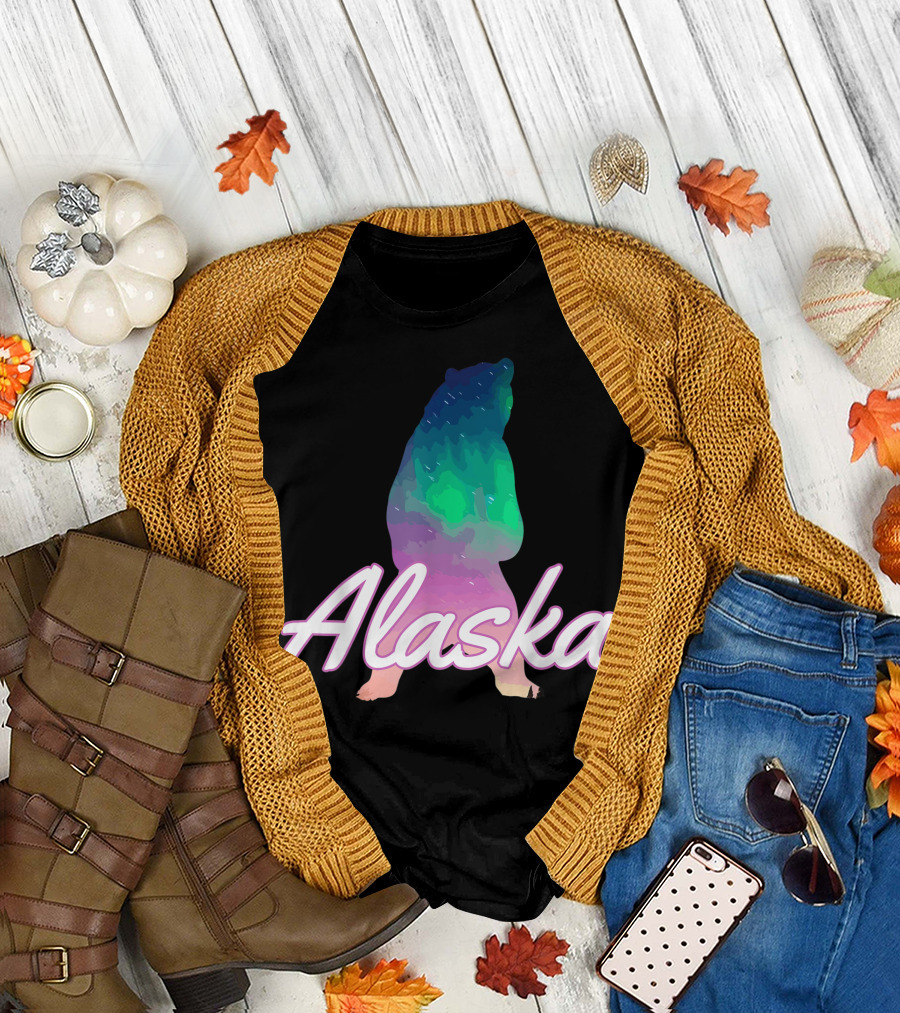 Alaska Vibrant Watercolor Bear T-Shirt