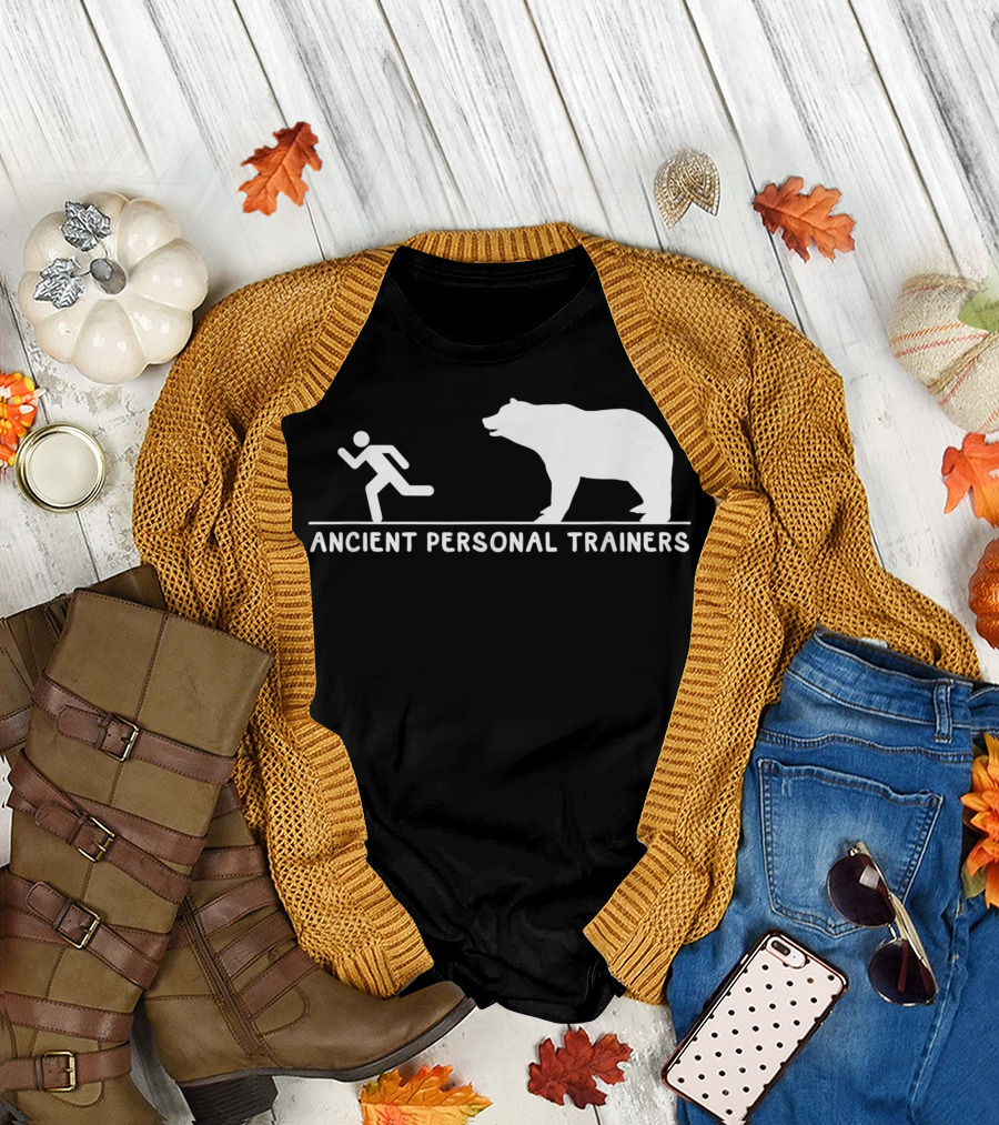 Ancient Personal Trainers Bear Chasing Person Running T-Shirt