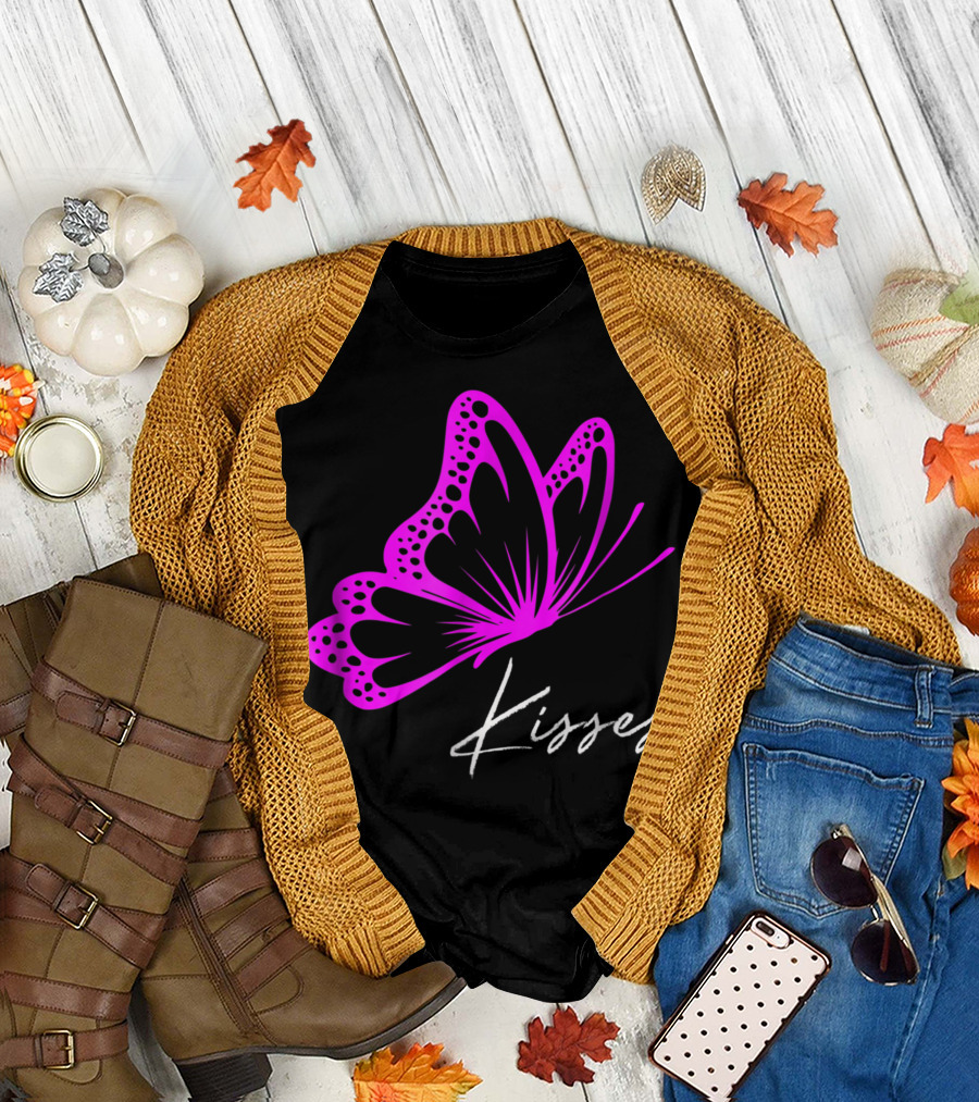 Butterfly Kisses Fun Pink Butterfly Kiss T-Shirt