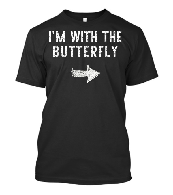 I'm With The Butterfly Arrow Halloween Matching Couple Costume T-Shirt