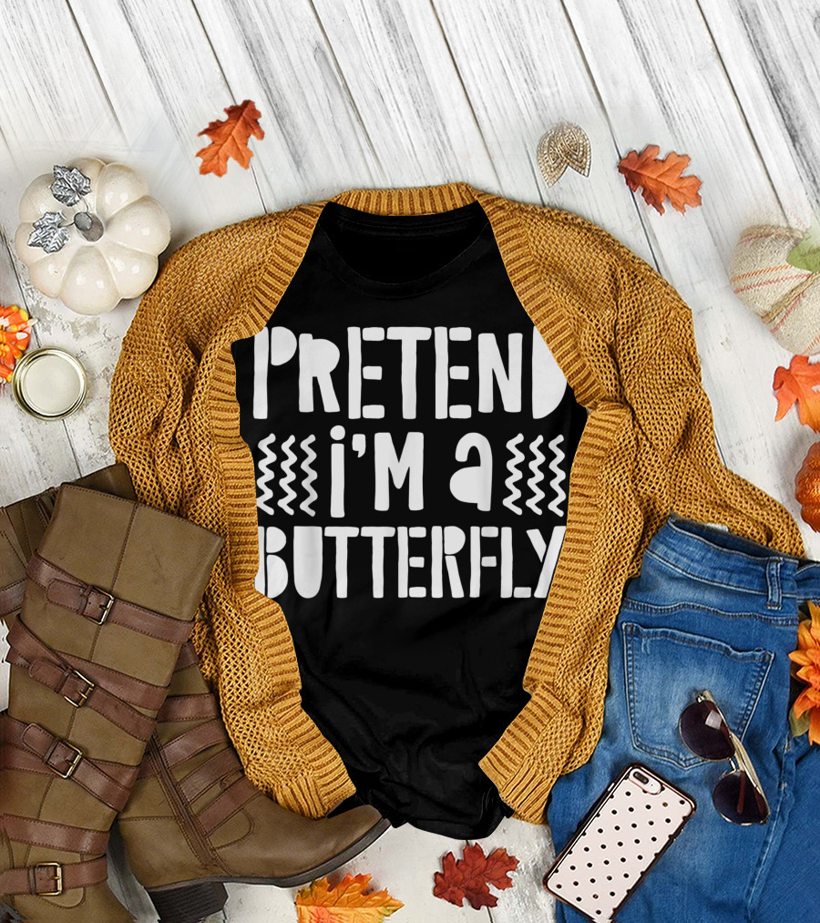 Pretend I'm a Butterfly Zigzag Accents T-Shirt