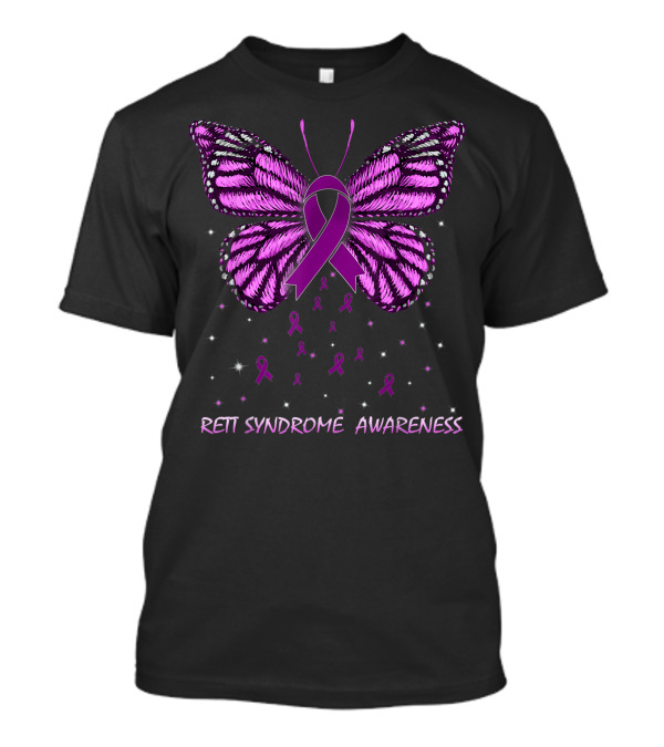 Rett Syndrome Awareness Pink Ribbon Butterfly T-Shirt