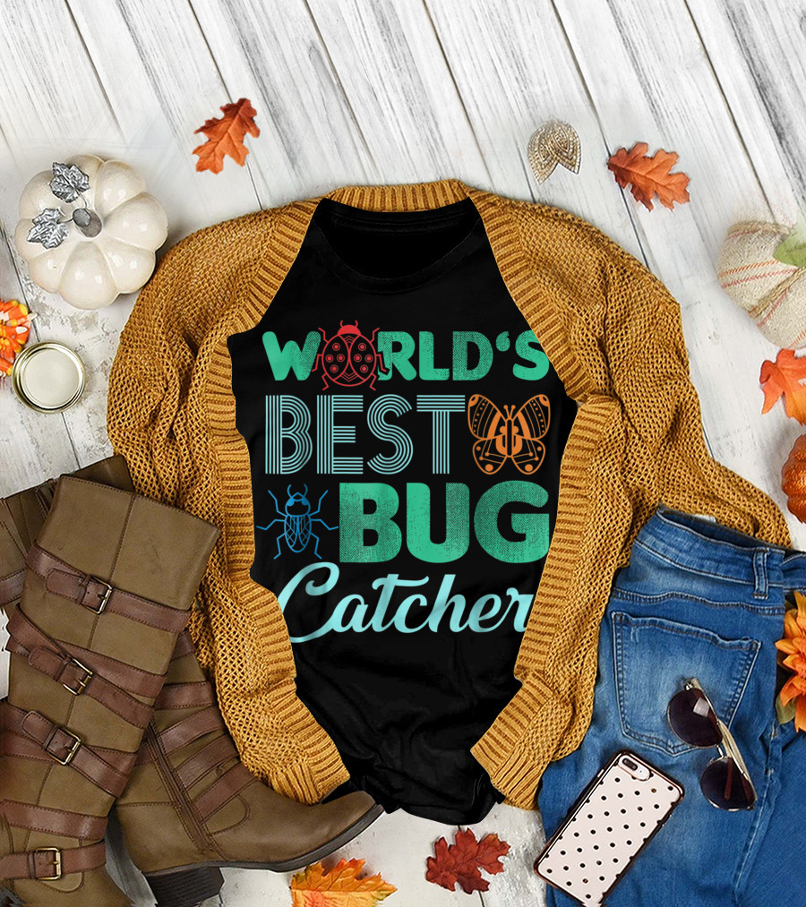 World's Best Bug Catcher Butterfly Ladybug Beetle Hunter T-Shirt