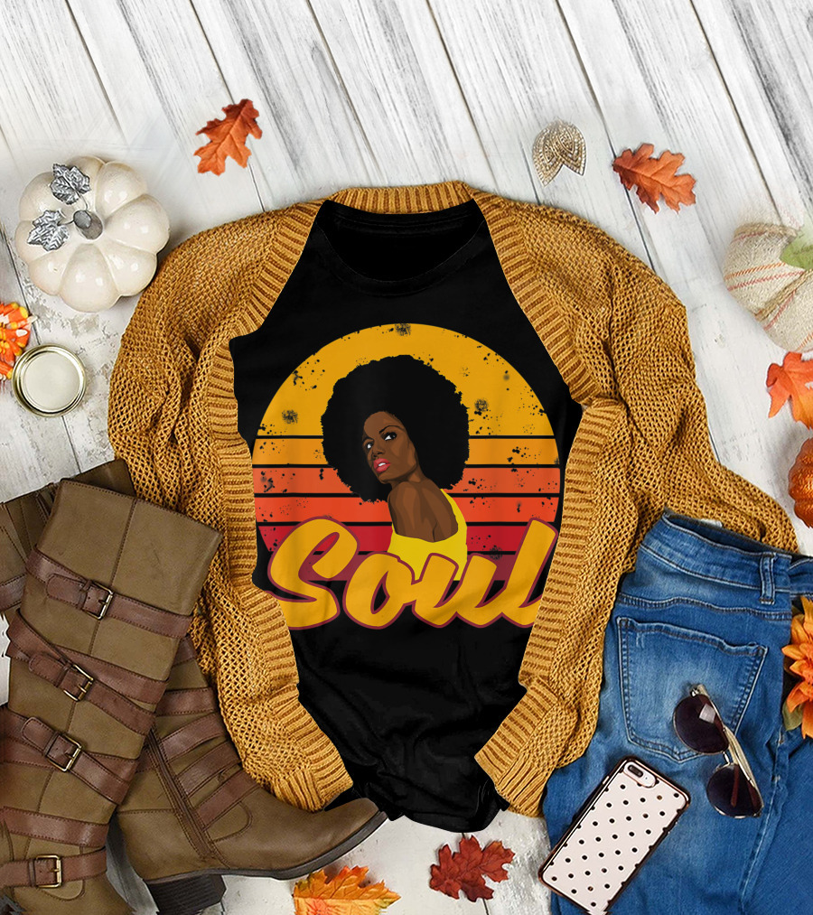 Soul Afro Disco Melanin Queen Funk 70s 80s T-Shirt